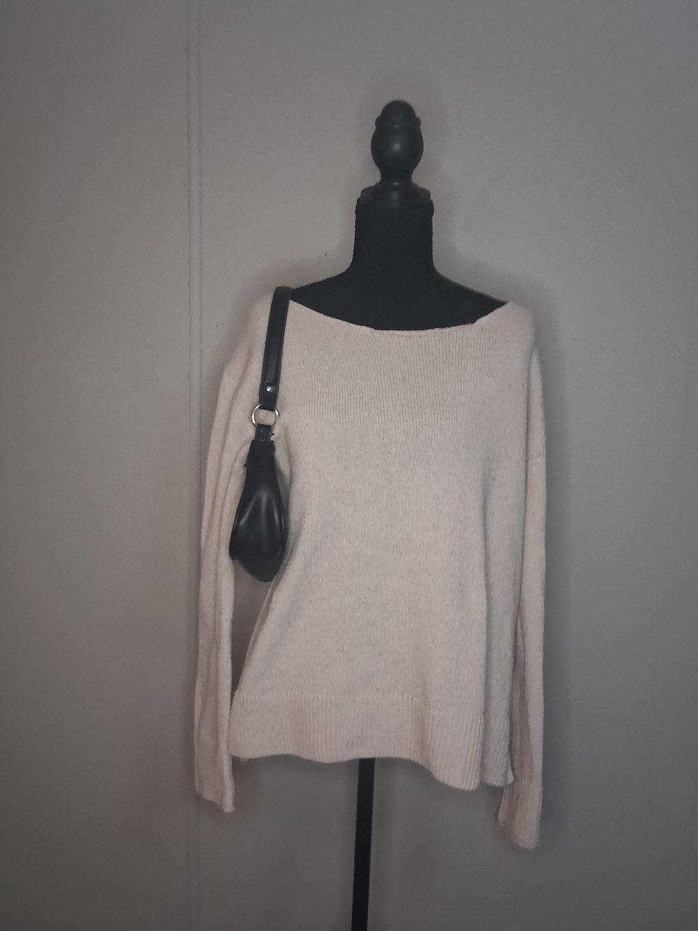 Neutral Cream Off-Shoulder Women's Sweater